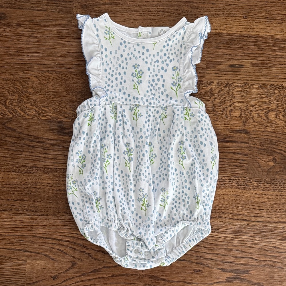 The Proper Peony Light Blue Floral Romper